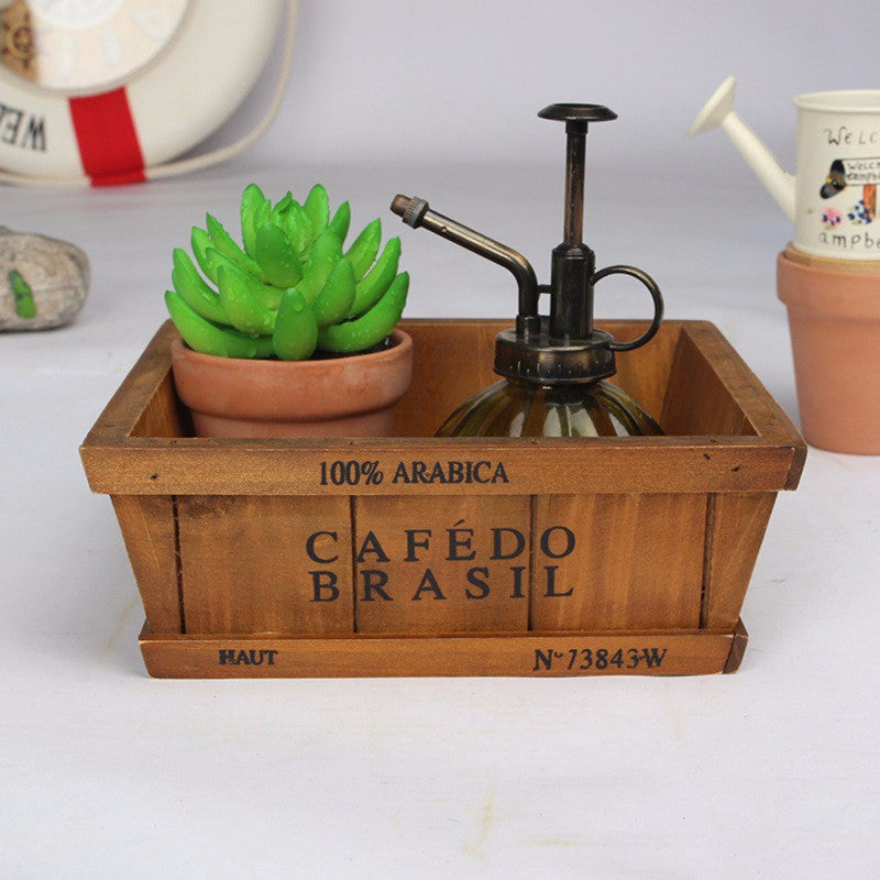 Wooden Flower Pots for Succulent Plants Nursery Garden Planter Window Box Flower Trough Pot - Kenaz store