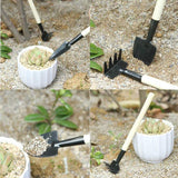 3pcs Mini Shovel Rake Garden Plant Tool Set With Wooden Handle - Kenaz store