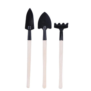 3pcs Mini Shovel Rake Garden Plant Tool Set With Wooden Handle - Kenaz store