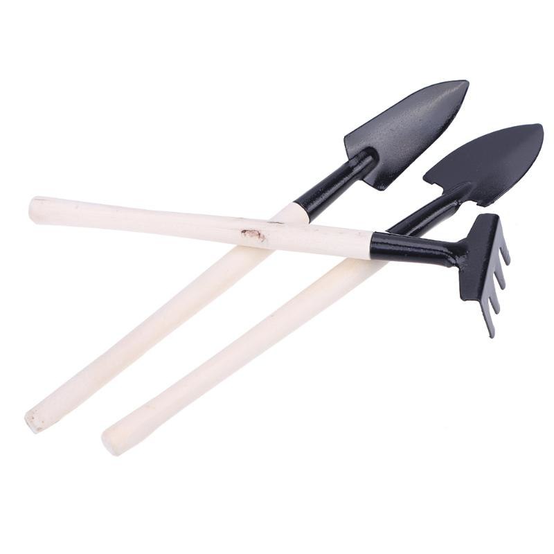 3pcs Mini Shovel Rake Garden Plant Tool Set With Wooden Handle - Kenaz store