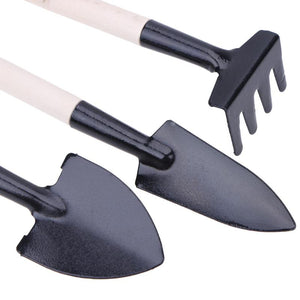 3pcs Mini Shovel Rake Garden Plant Tool Set With Wooden Handle - Kenaz store