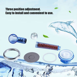 Healthy Negative Ion SPA Filtered Adjustable Shower Head with Shower Hose Three Modes - Kenaz store