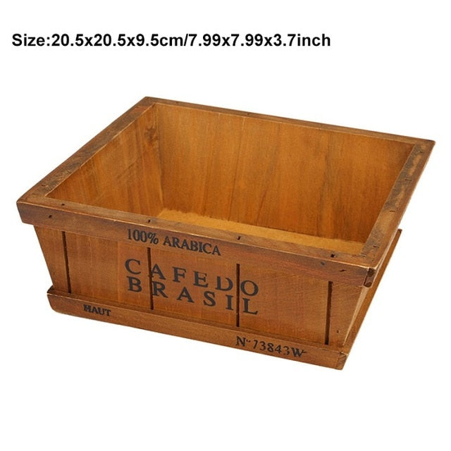 Wooden Flower Pots for Succulent Plants Nursery Garden Planter Window Box Flower Trough Pot - Kenaz store