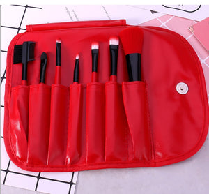 Makeup Brushes Set 7pcs/lot Soft Synthetic Hair Blush Eyeshadow Lips Make Up Brush With Leather Case - Kenaz store