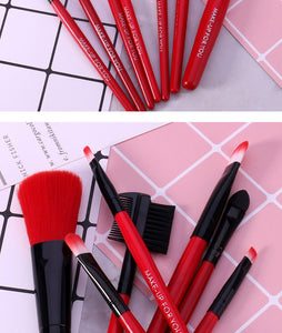 Makeup Brushes Set 7pcs/lot Soft Synthetic Hair Blush Eyeshadow Lips Make Up Brush With Leather Case - Kenaz store