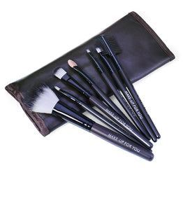 Makeup Brushes Set 7pcs/lot Soft Synthetic Hair Blush Eyeshadow Lips Make Up Brush With Leather Case - Kenaz store