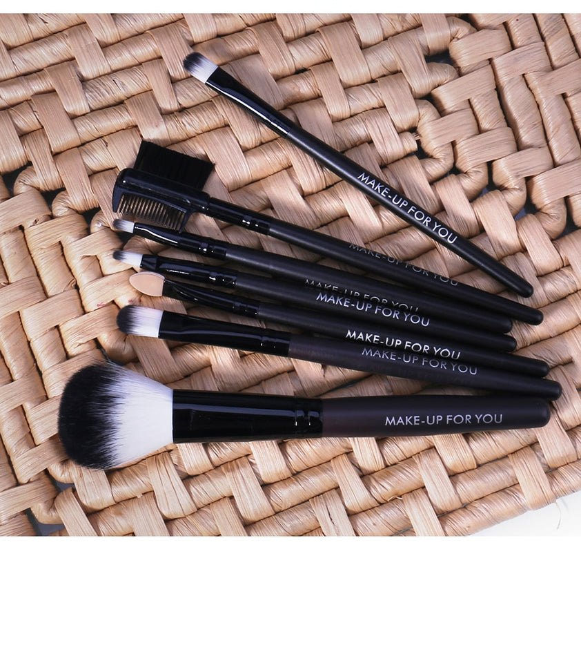 Makeup Brushes Set 7pcs/lot Soft Synthetic Hair Blush Eyeshadow Lips Make Up Brush With Leather Case - Kenaz store