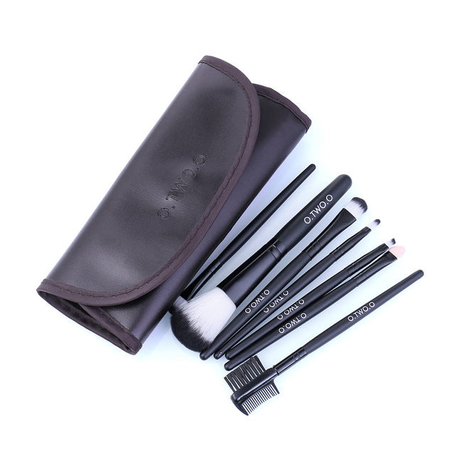 Makeup Brushes Set 7pcs/lot Soft Synthetic Hair Blush Eyeshadow Lips Make Up Brush With Leather Case - Kenaz store