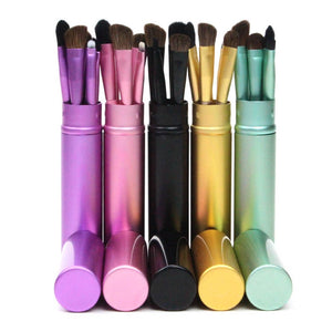 5pcs Travel Portable Mini Eye Makeup Brushes Set Eyeshadow Eyeliner Eyebrow Brush - Kenaz store