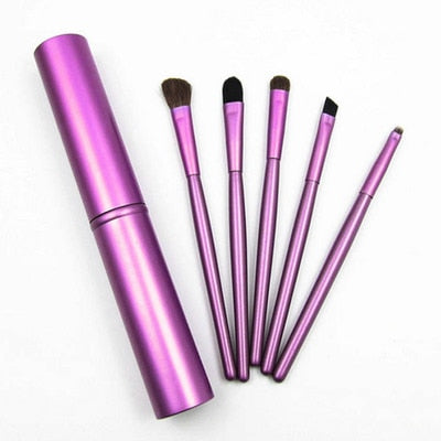 5pcs Travel Portable Mini Eye Makeup Brushes Set Eyeshadow Eyeliner Eyebrow Brush - Kenaz store