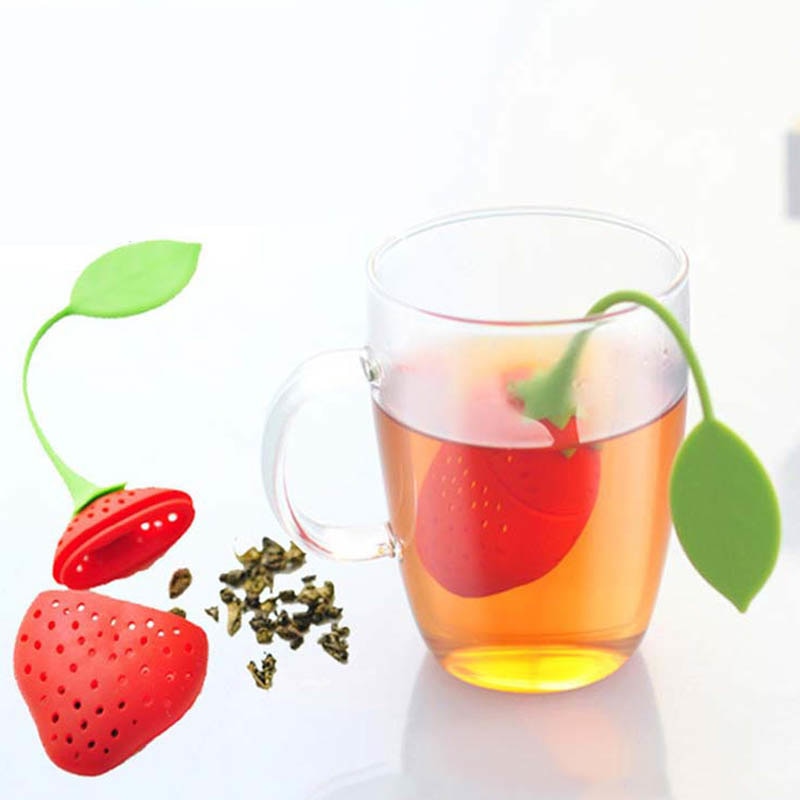 Tea Strainer Non-toxic Strawberry Shape Silicone Tea Infuser Tea Bag - Kenaz store