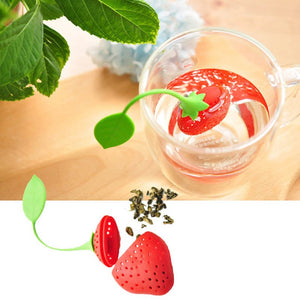 Tea Strainer Non-toxic Strawberry Shape Silicone Tea Infuser Tea Bag - Kenaz store