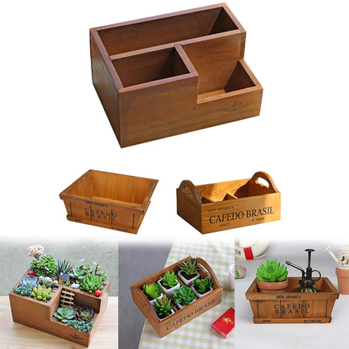 Wooden Flower Pots for Succulent Plants Nursery Garden Planter Window Box Flower Trough Pot - Kenaz store