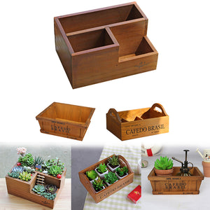 Wooden Flower Pots for Succulent Plants Nursery Garden Planter Window Box Flower Trough Pot - Kenaz store